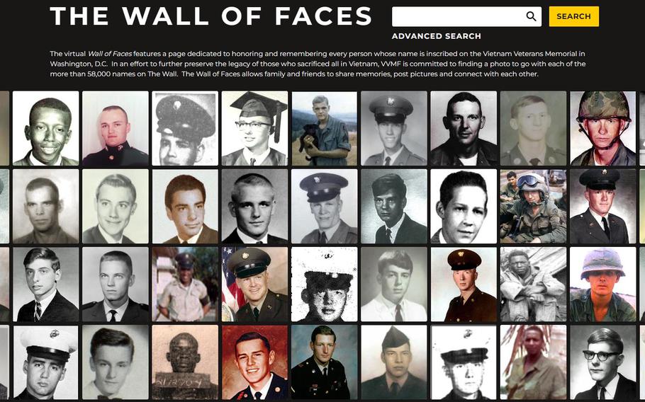 At Least One Photo Found For Every Veteran Honored On Vietnam Memorial   Wall Of Faces Screenshot 